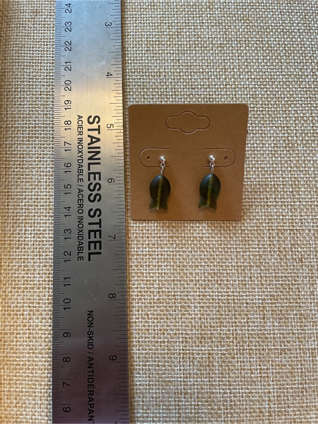 Green Green Fish Shaped Dangle Earrings - photo 2