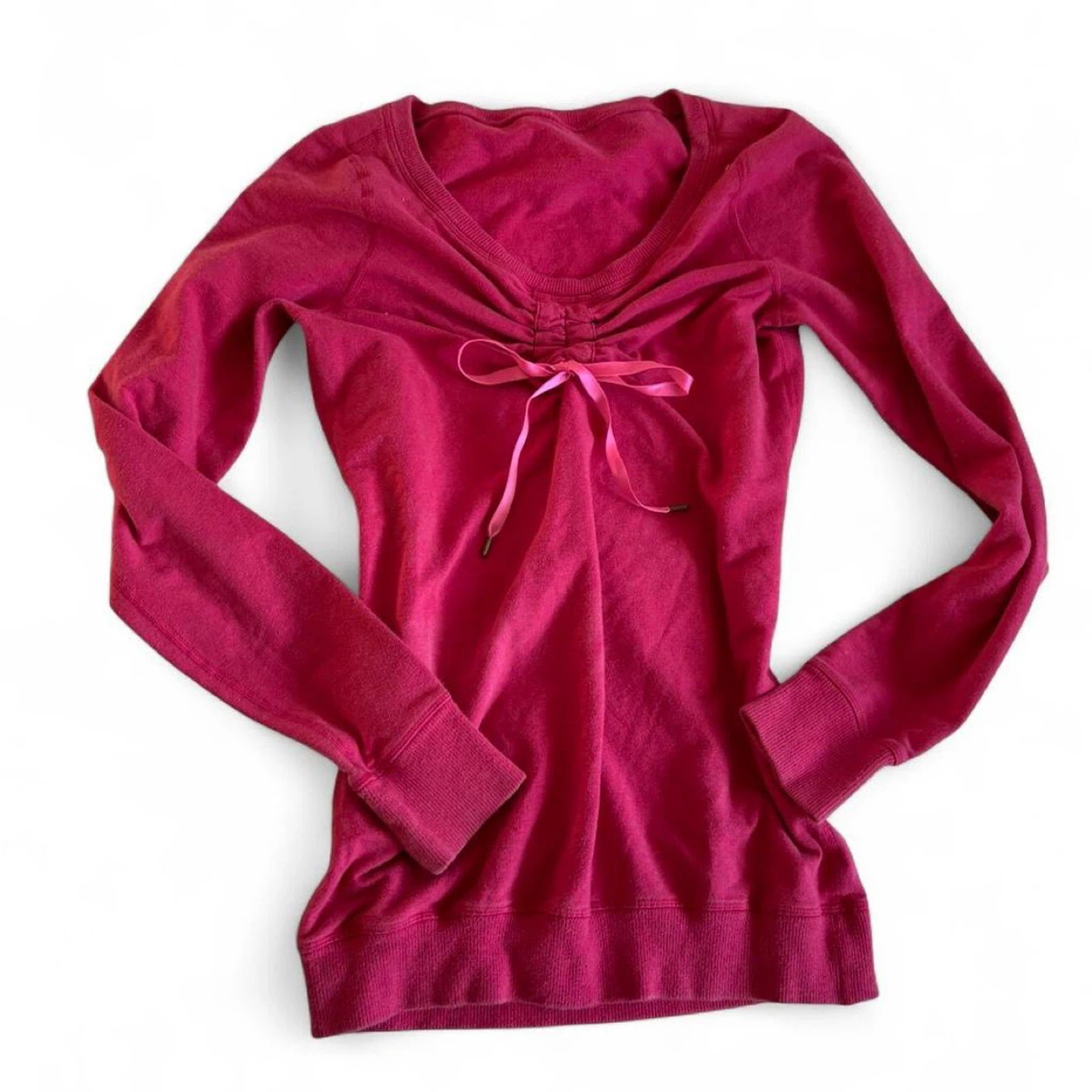 Lululemon Pink Ruched Long Sleeve Shirt