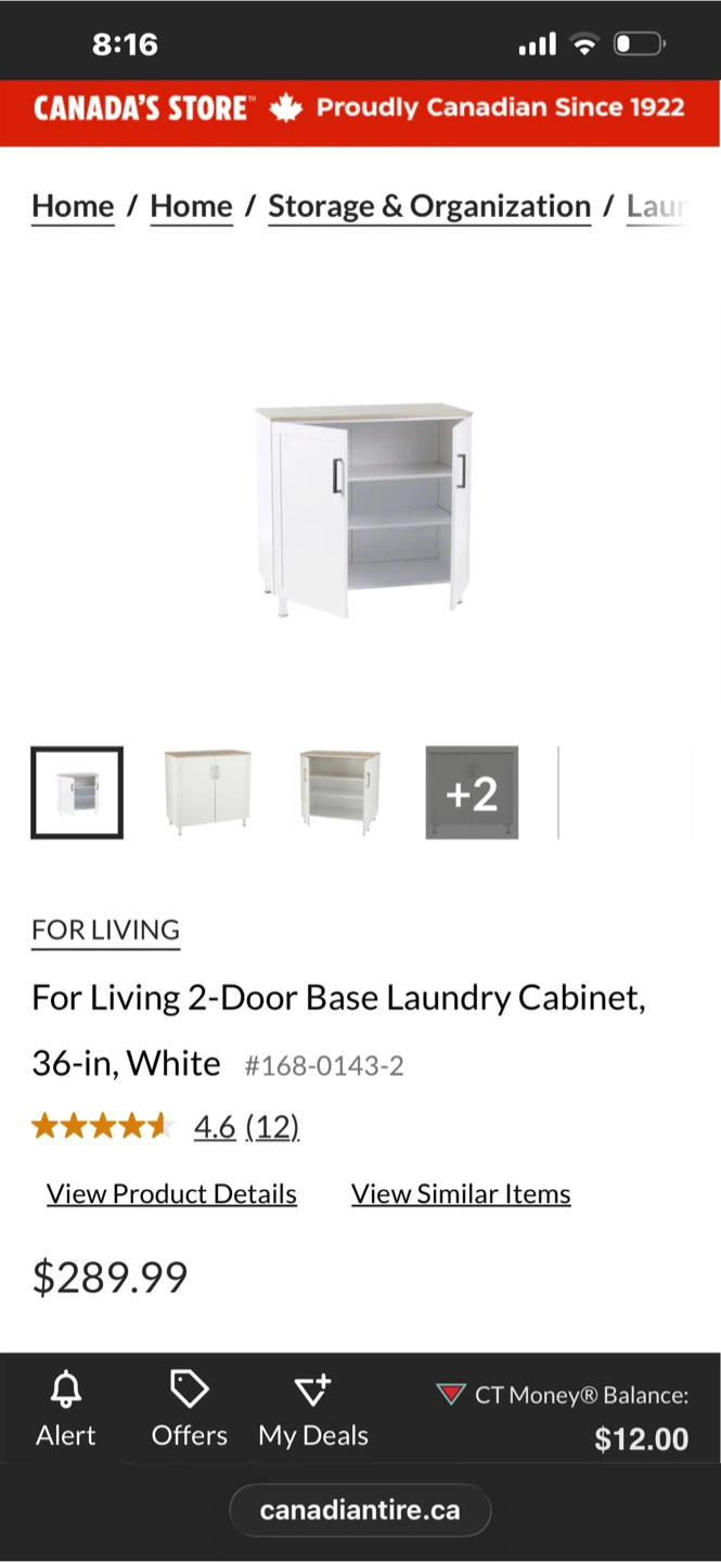 For Living 2-Door Base Laundry Cabinet - White