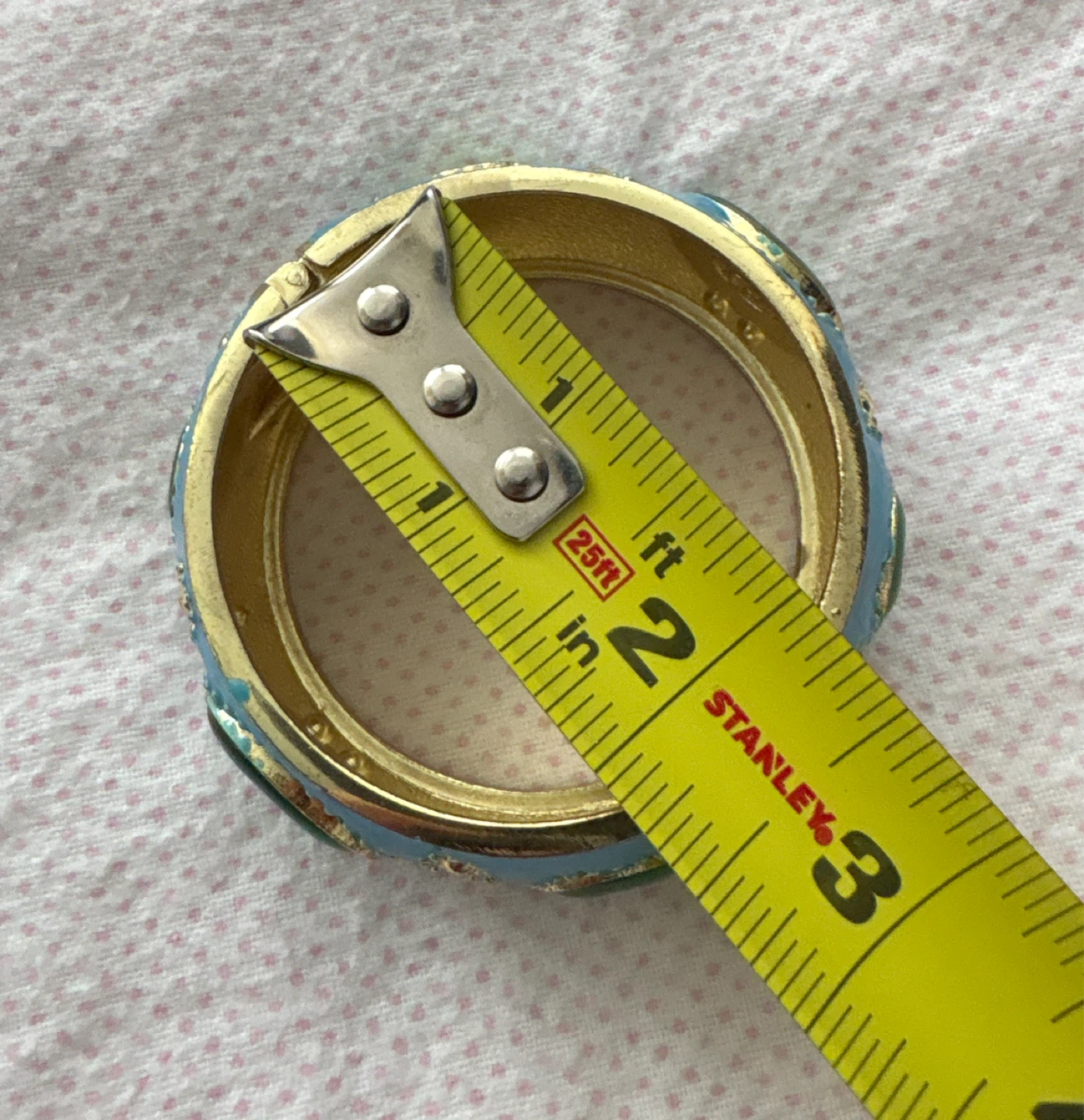 Vintage RY Sterling Silver Enamel Gemstone Bangle Bracelet - photo 4