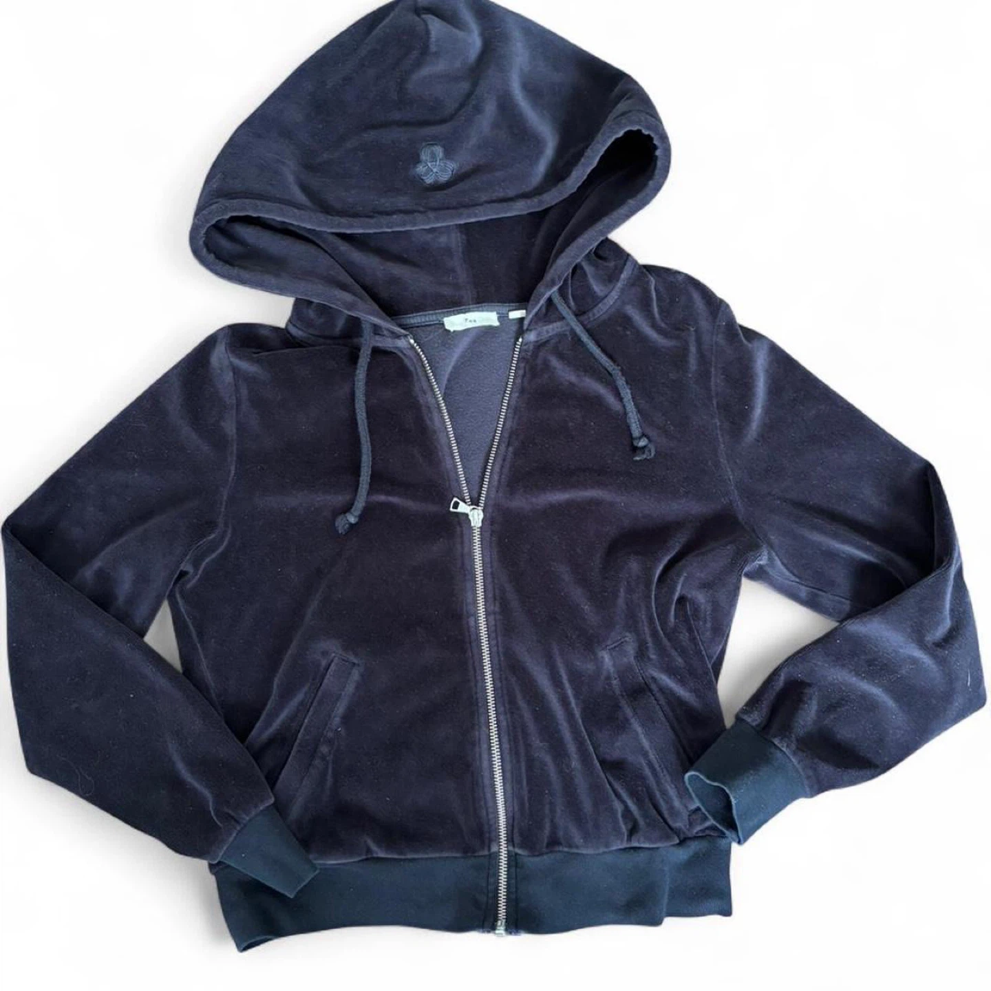 TNA velour zip cropped hoodie