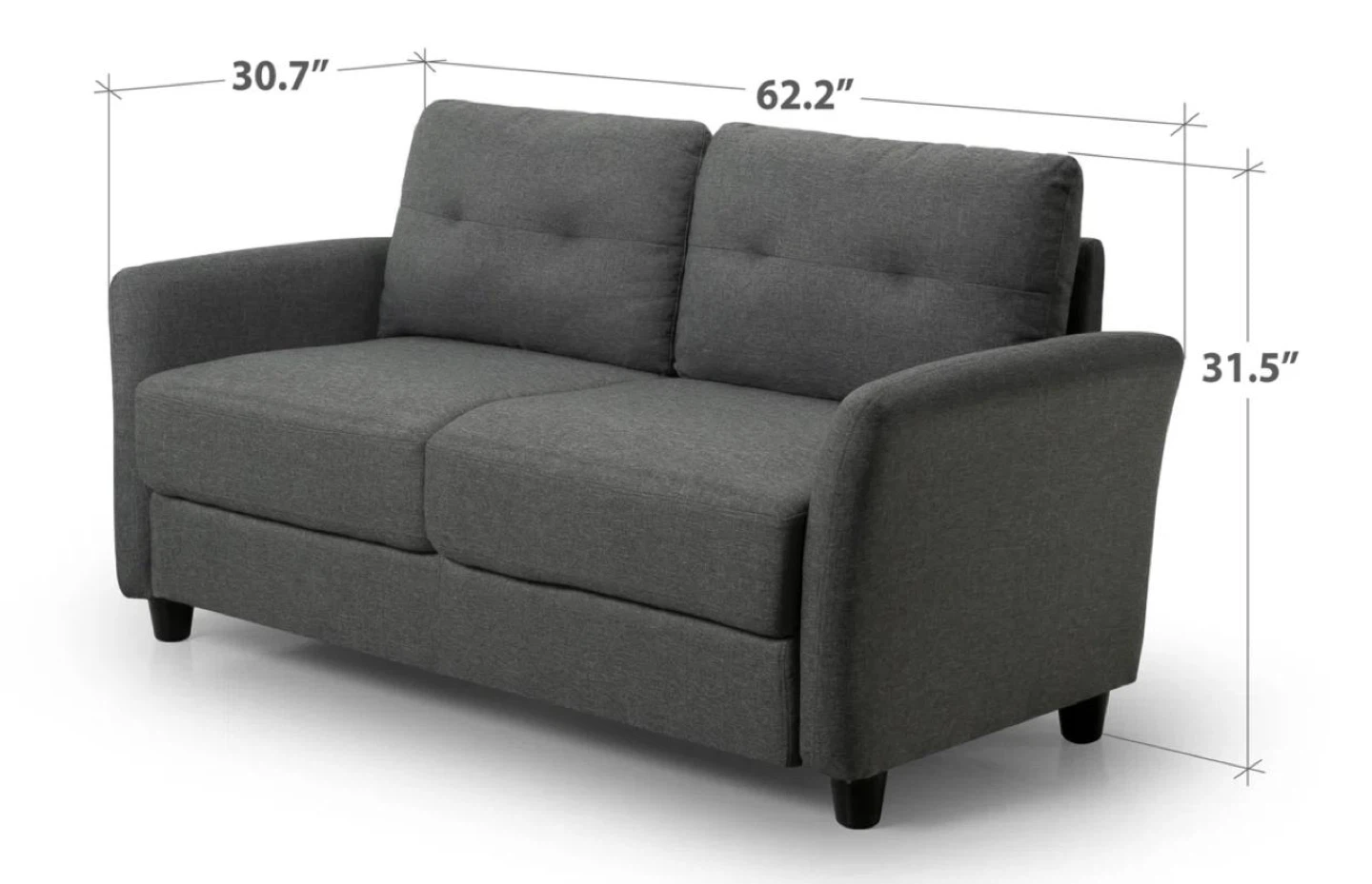 Gray Loveseat Sofa - photo 2