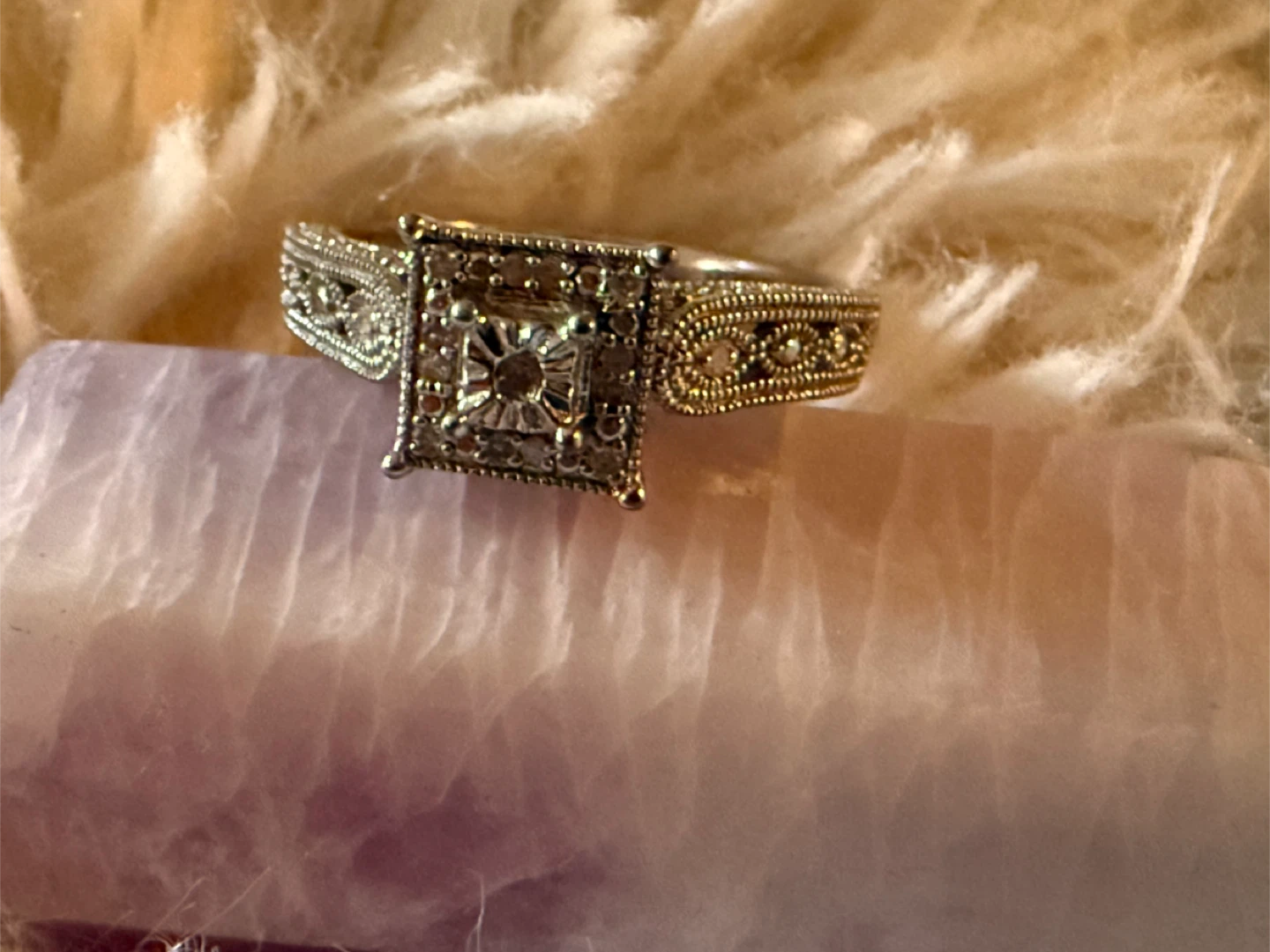 Sterling Silver Diamond Accent Square Cluster Ring - photo 3
