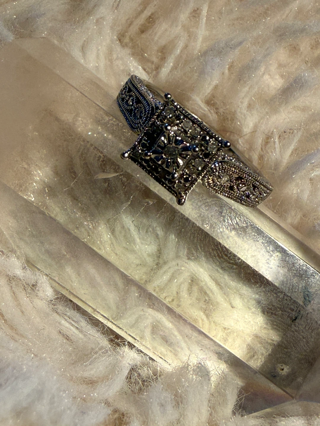 Sterling Silver Diamond Accent Square Cluster Ring - photo 2