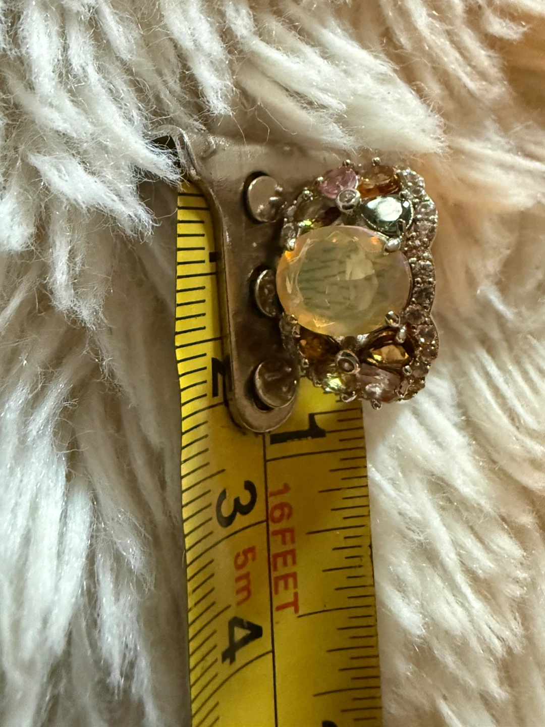 Vintage Sterling Silver Opal and Multi-Gemstone Ring Size 8 - photo 2