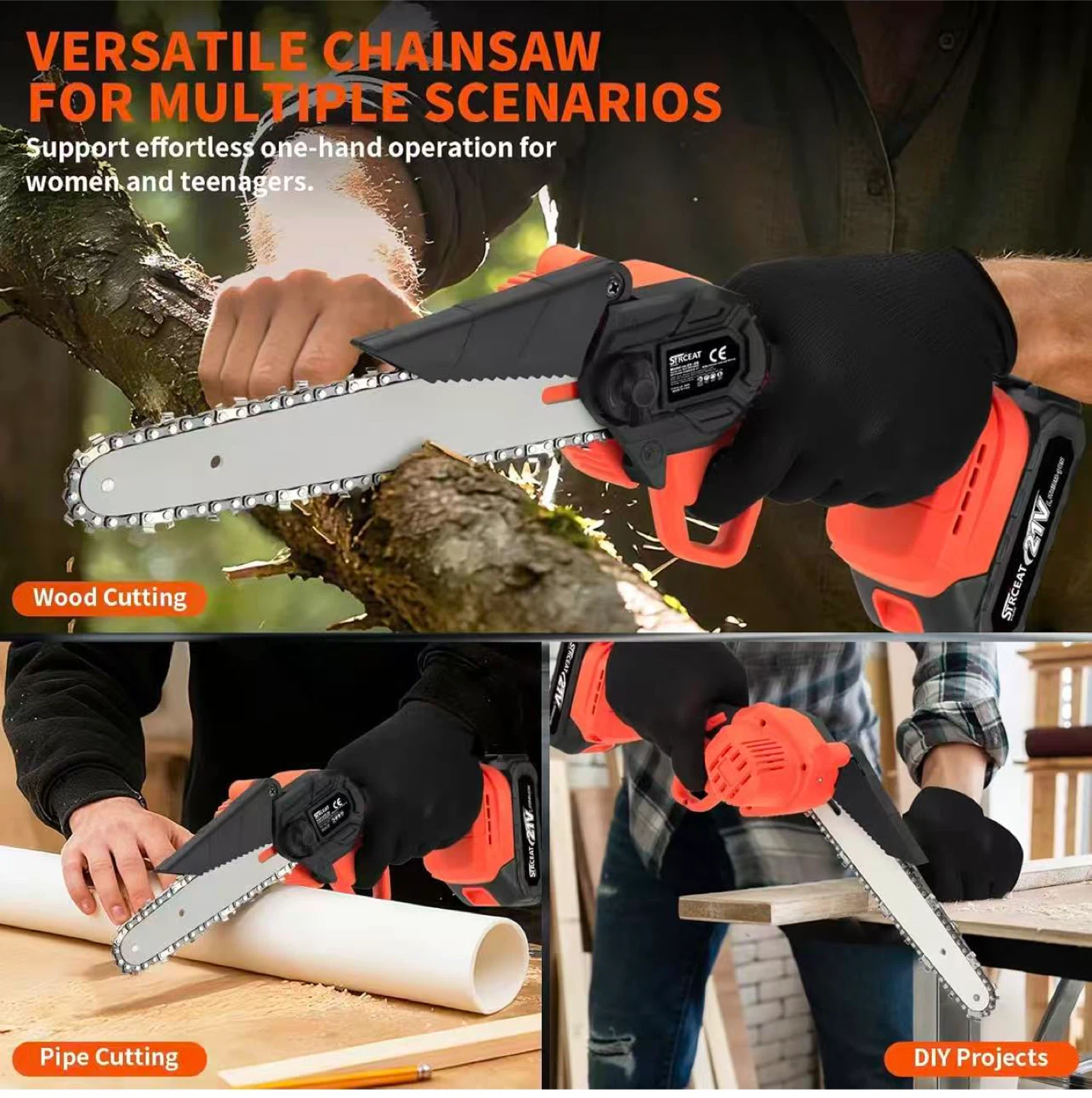 Cordless Mini Chainsaw Kit with 2 Batteries - photo 5