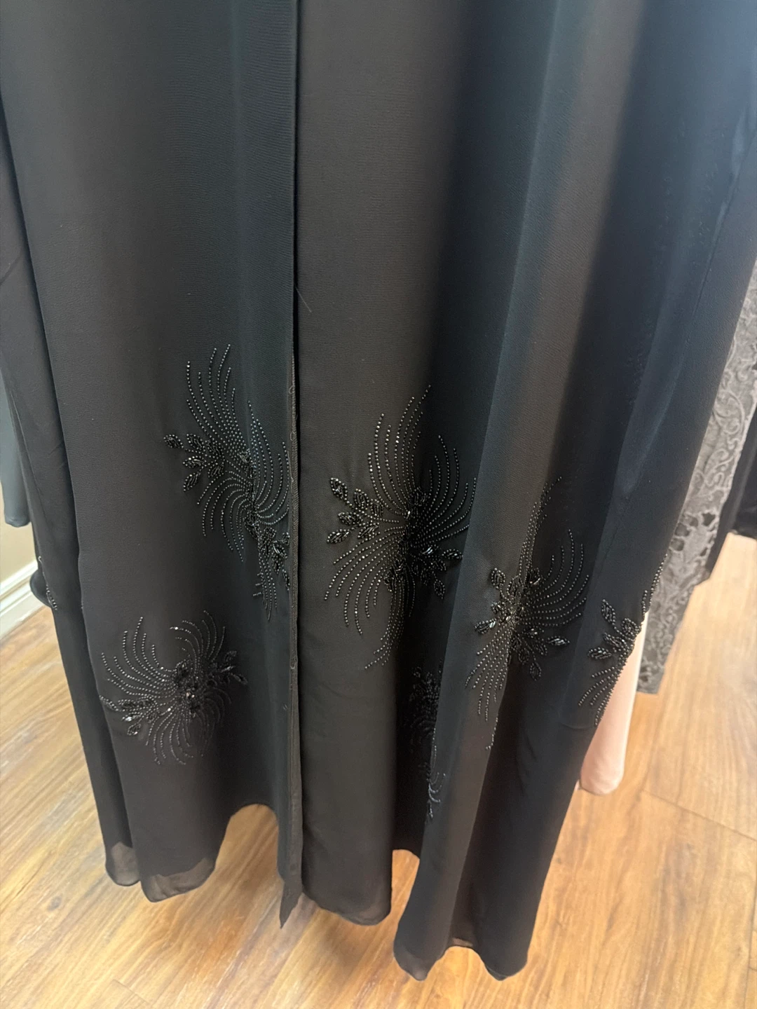 Black Abaya with Beaded Embellishments - photo 2