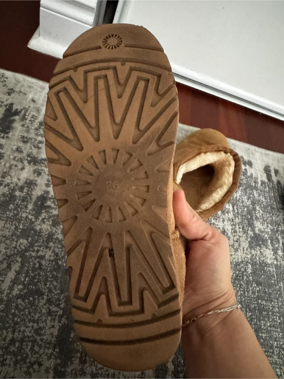 Ugg Brown Suede Sheepskin Boots - Size 36 - photo 4