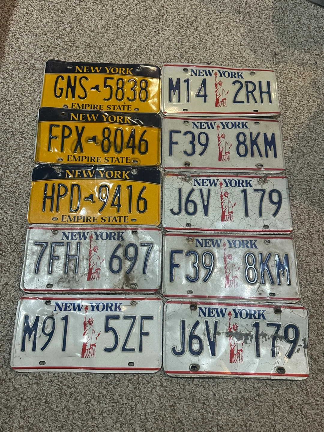 Lot of 16 New York License Plates