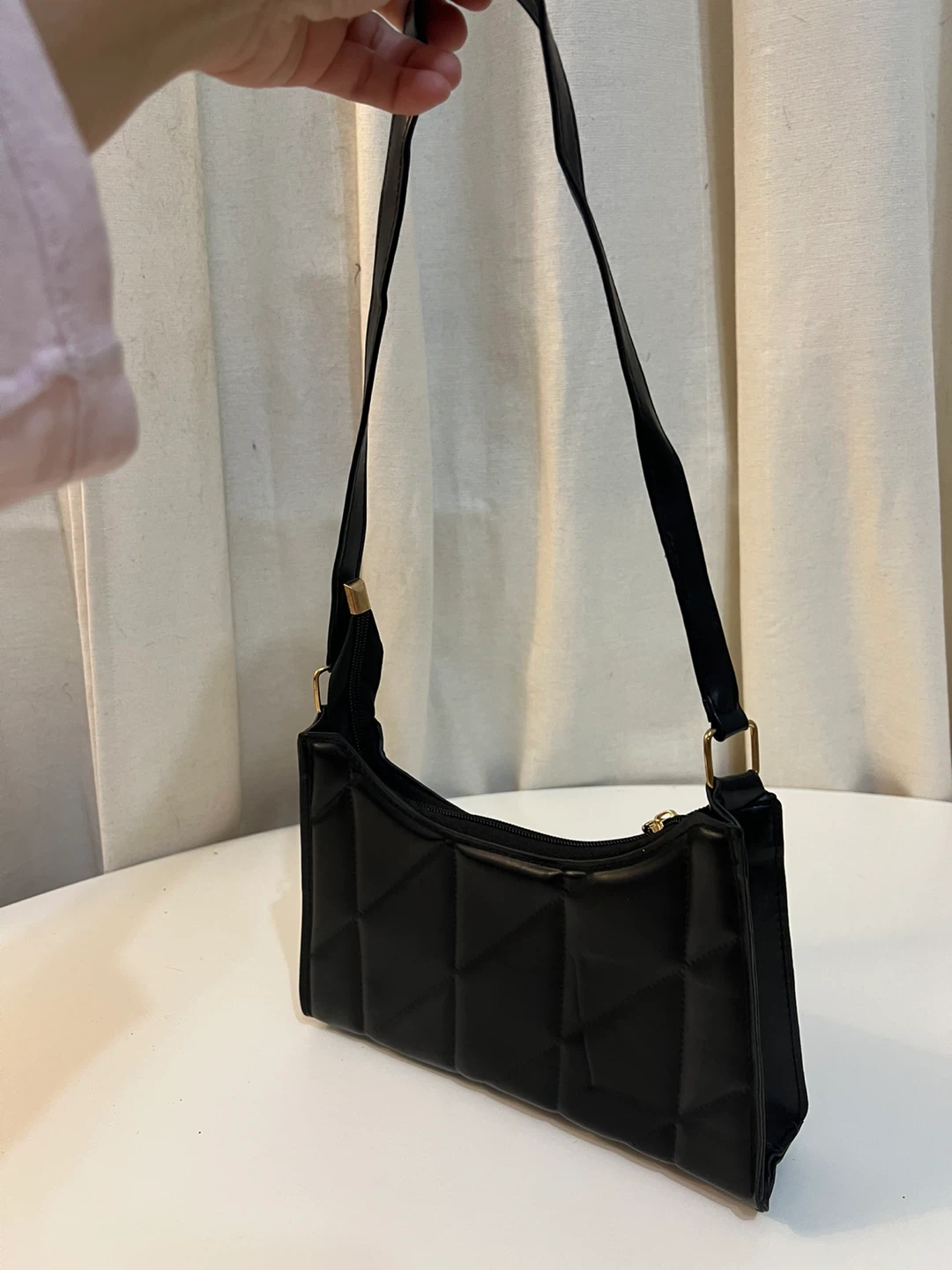 Black Quilted small Shoulder Bag - photo 2