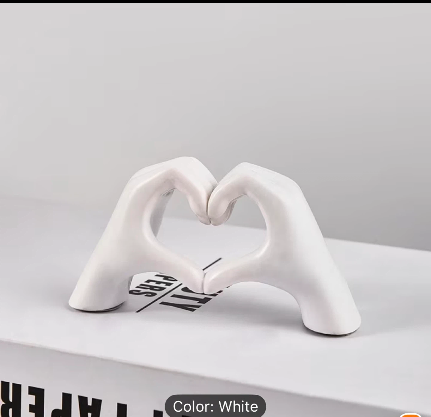 Heart Hands Sculpture - White