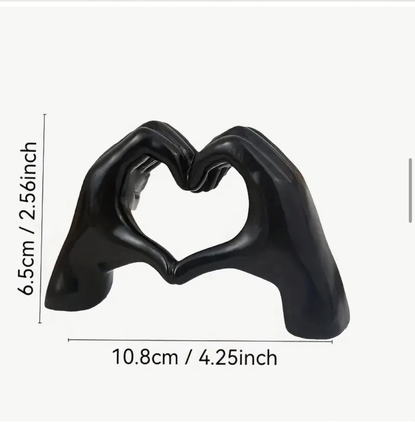 Heart Hands Sculpture - White - photo 2