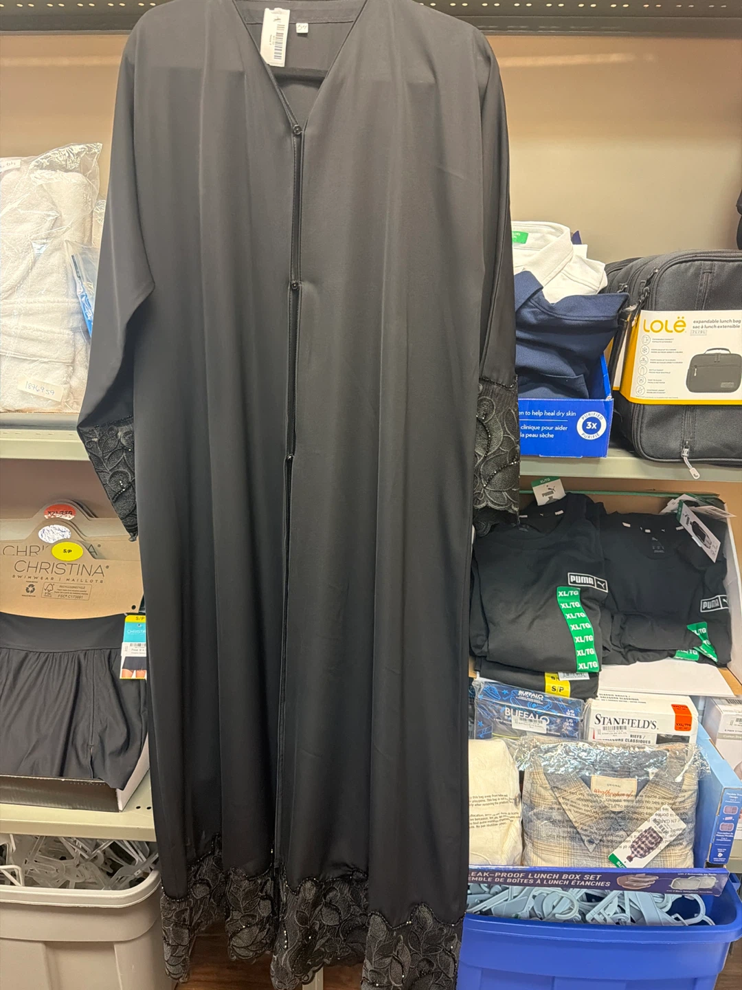 Black Abaya with Lace Trim - photo 2