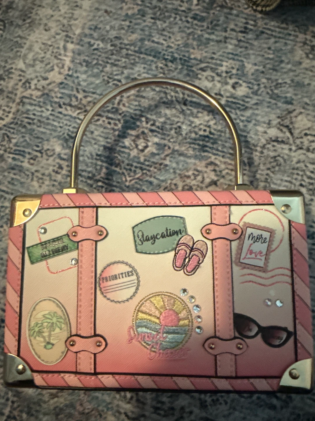 ALDO Pink Suitcase Clutch Bag