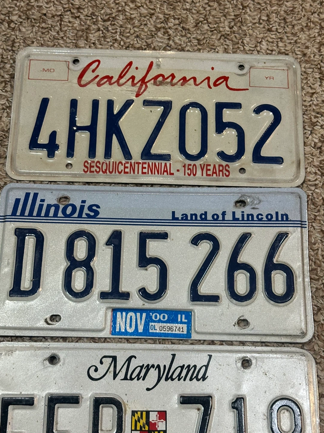 California, Illinois, Maryland, Virginia License Plates - photo 2