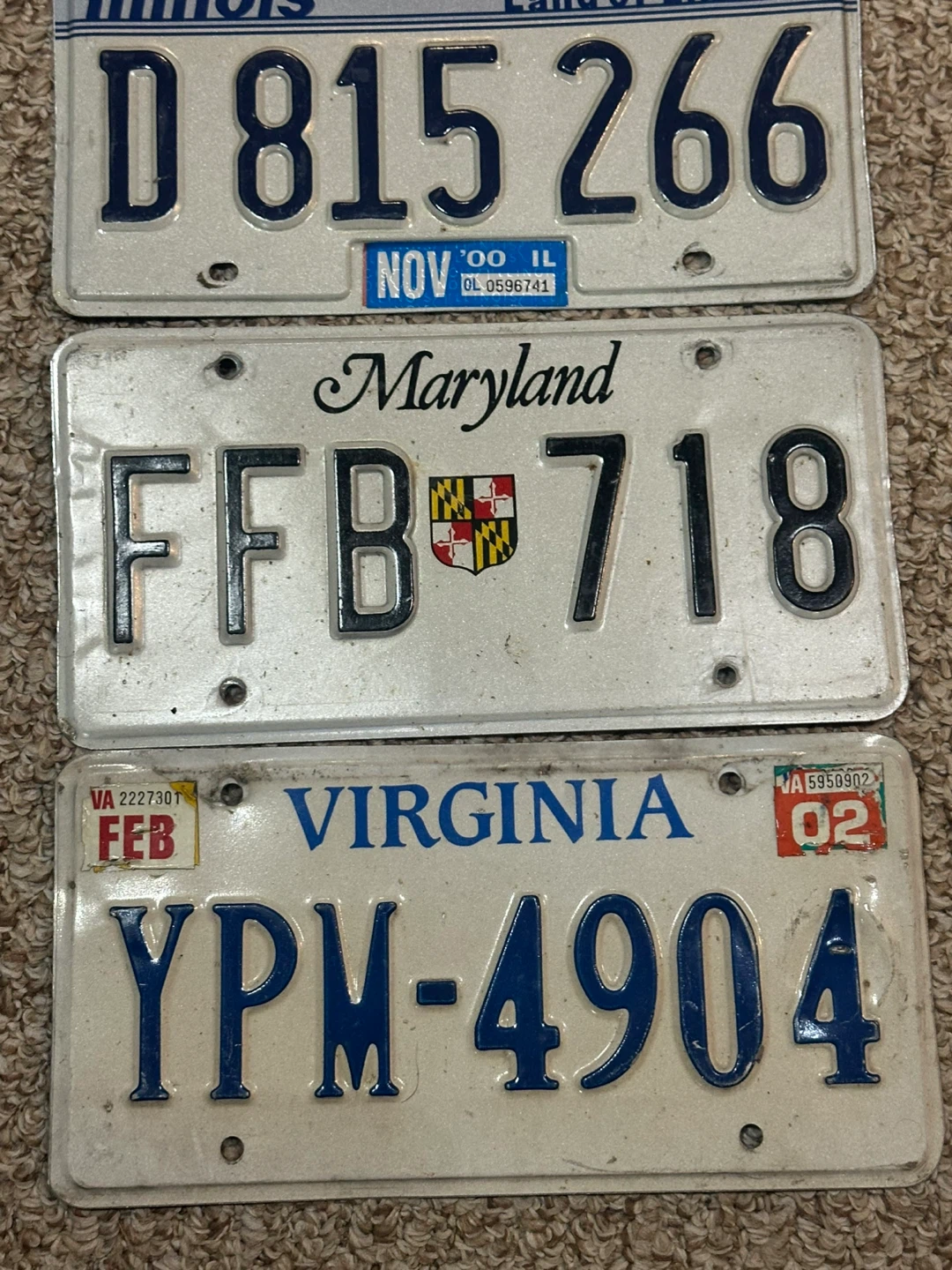 California, Illinois, Maryland, Virginia License Plates - photo 3