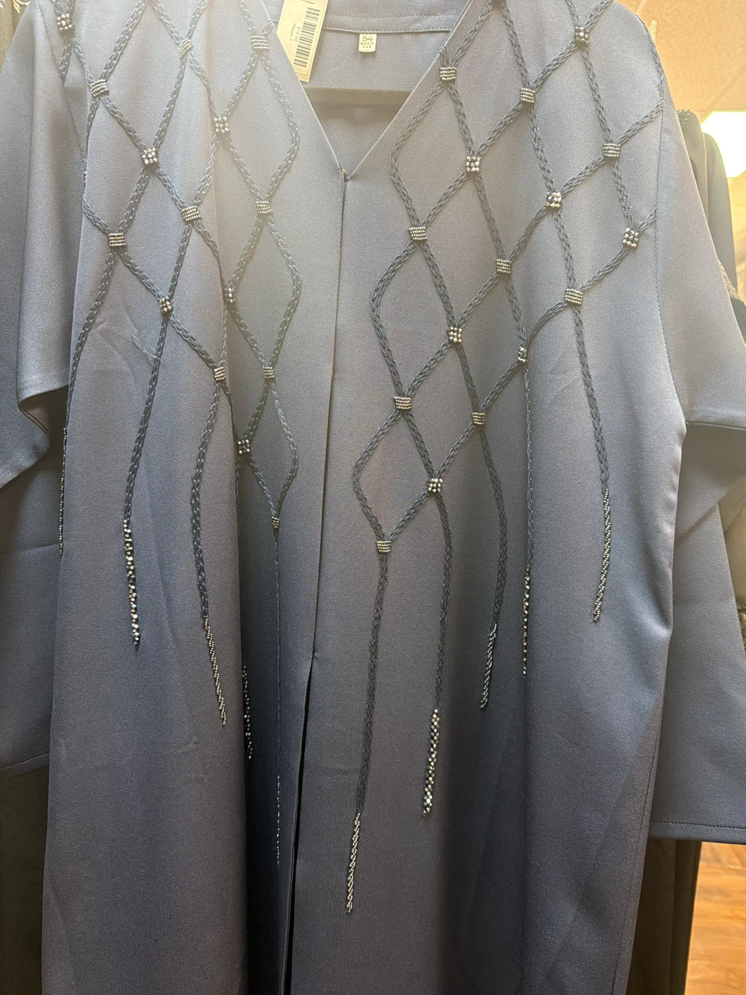 Navy Blue Embellished Abaya - photo 2