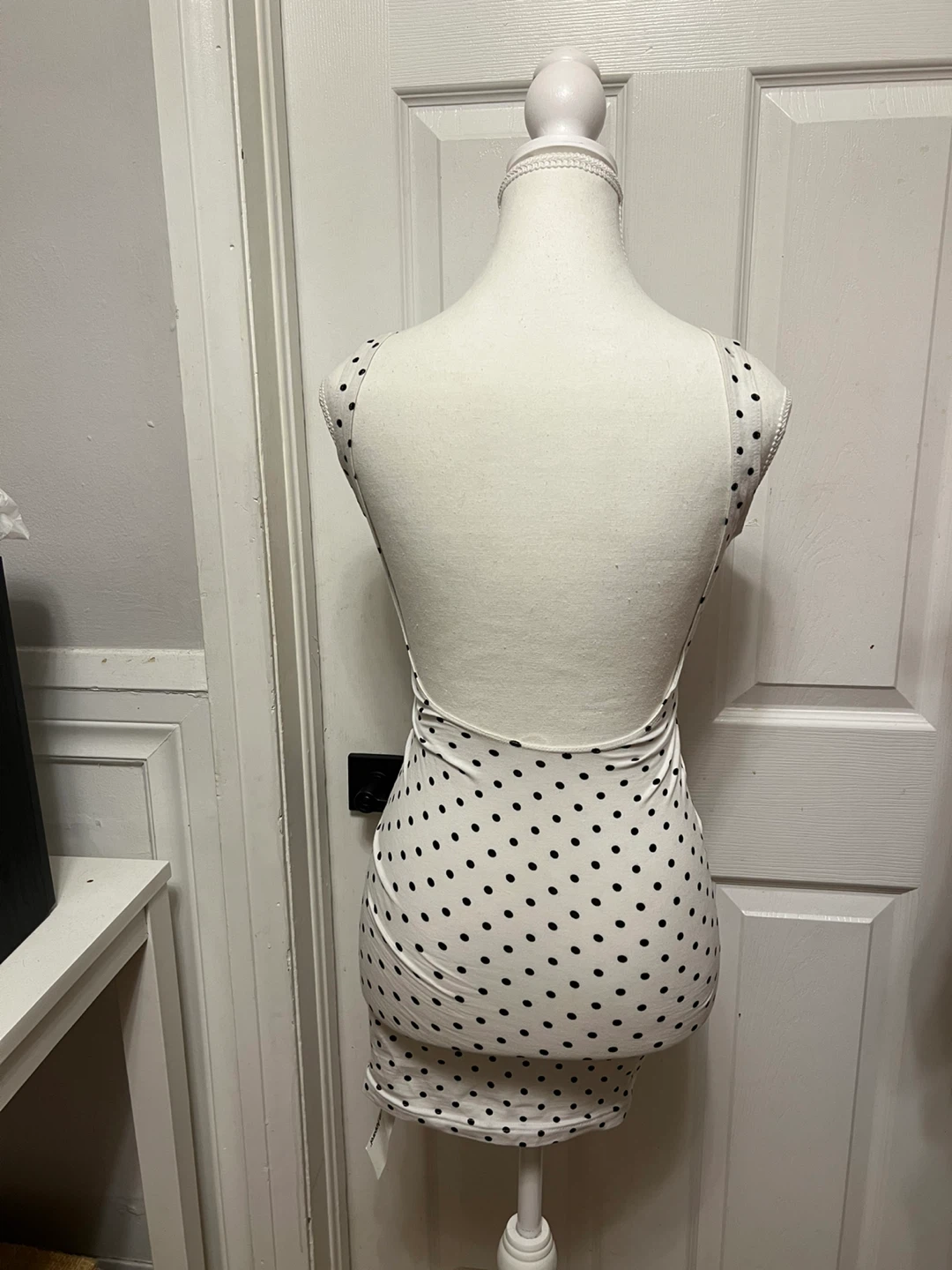 New American Apparel Polka Dot Tank Dress - White/Black - Size S - photo 2