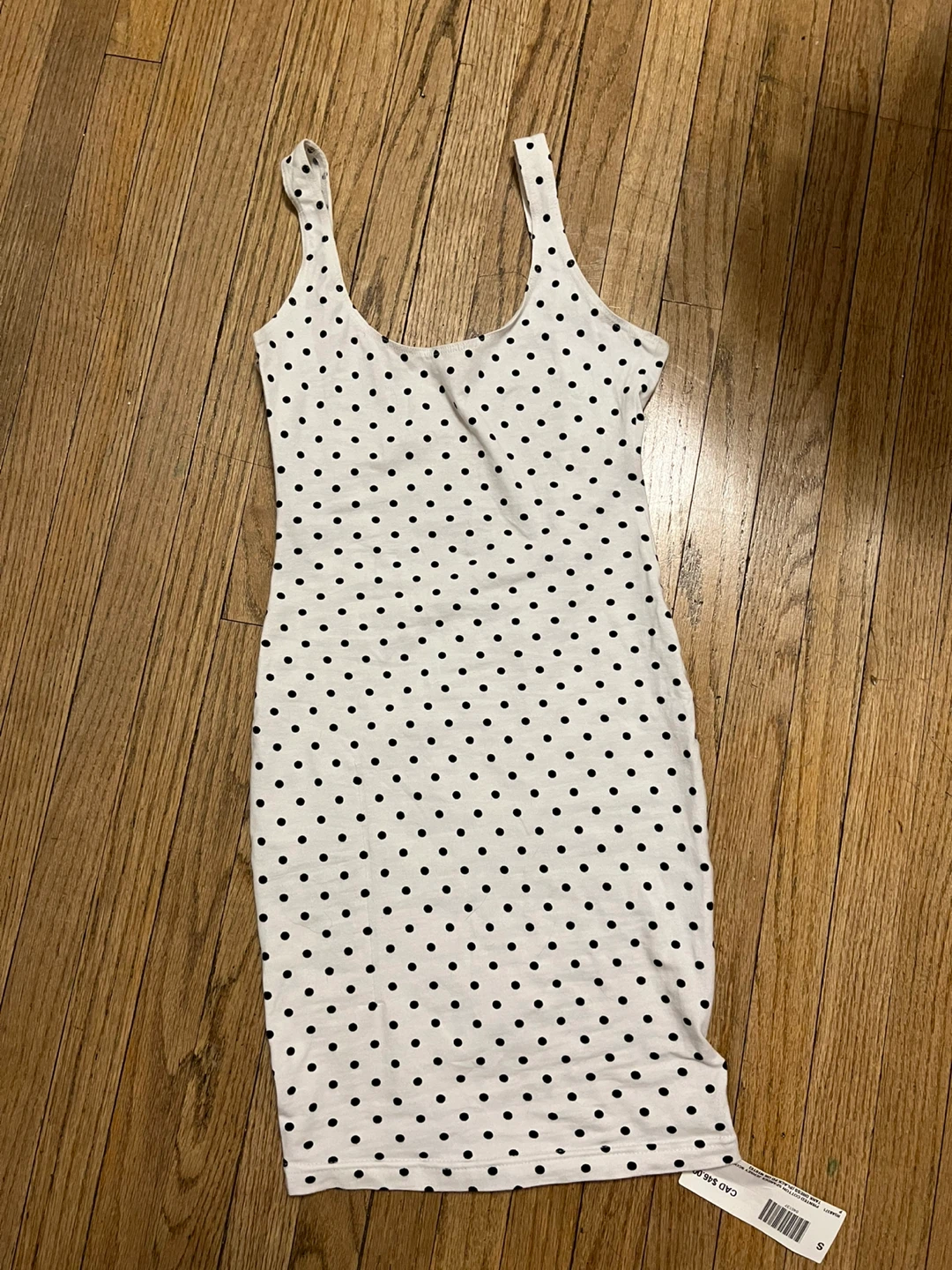 New American Apparel Polka Dot Tank Dress - White/Black - Size S - photo 3