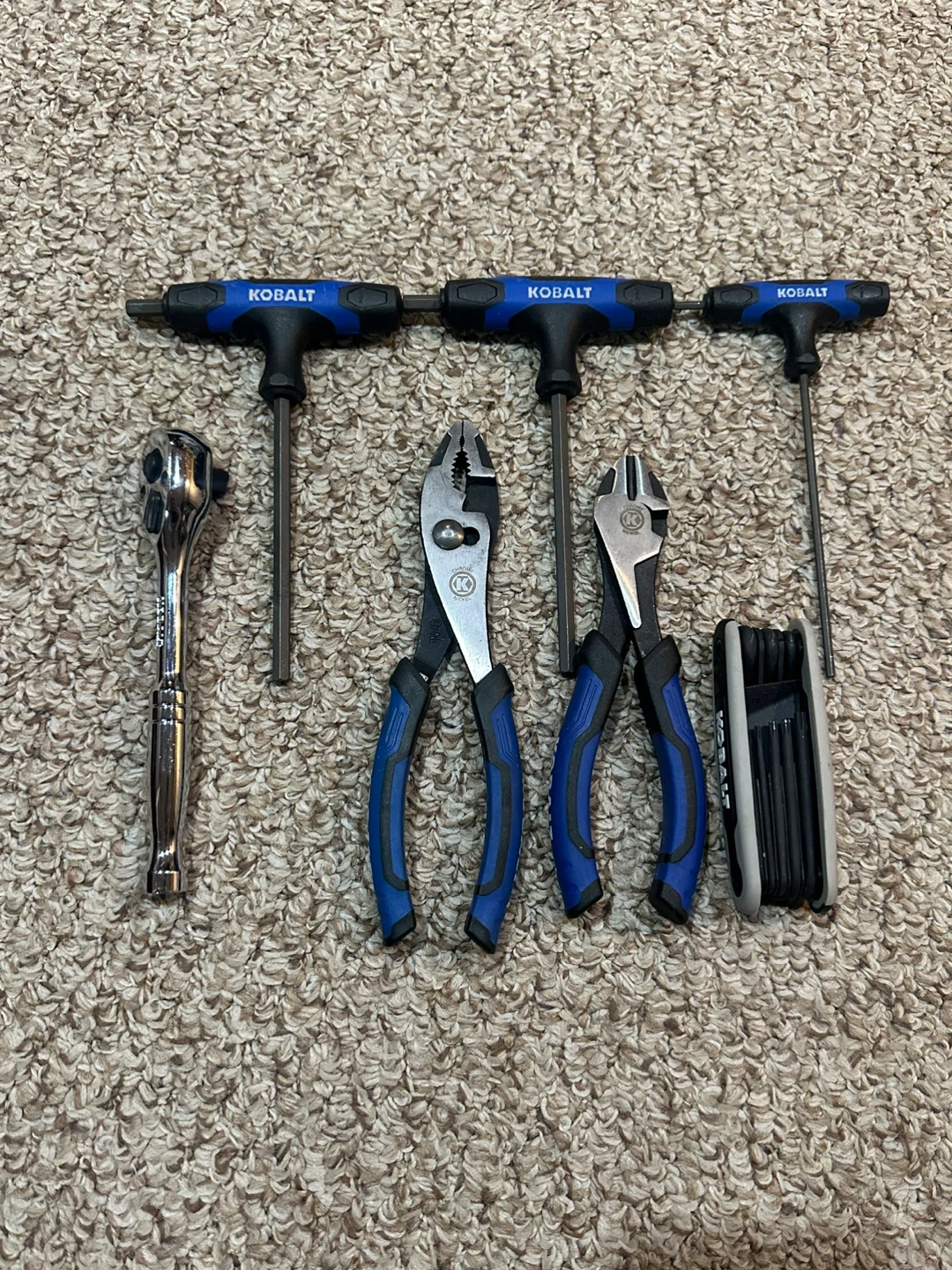 Kobalt T-Handle Hex Wrenches and Assorted Pliers Set