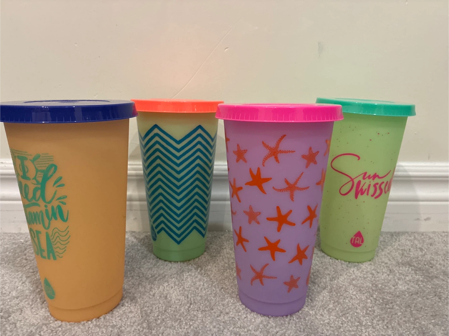 Set of 4 Tumblers with Lids