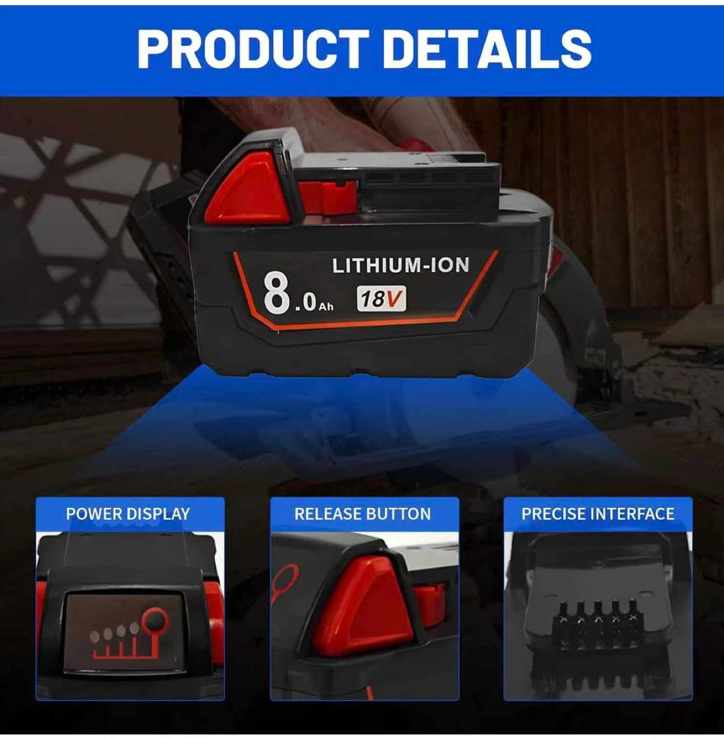 Replacement 18V 8000mAh Lithium-Ion Battery - photo 4