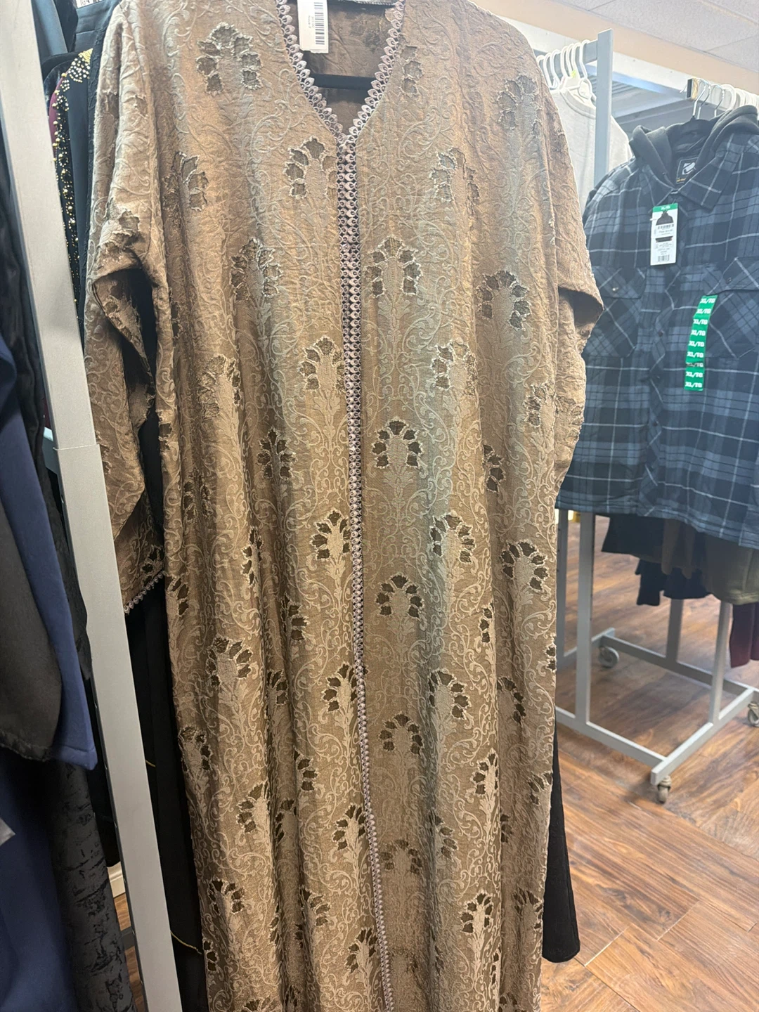 Gold Patterned Kaftan Dress Abaya