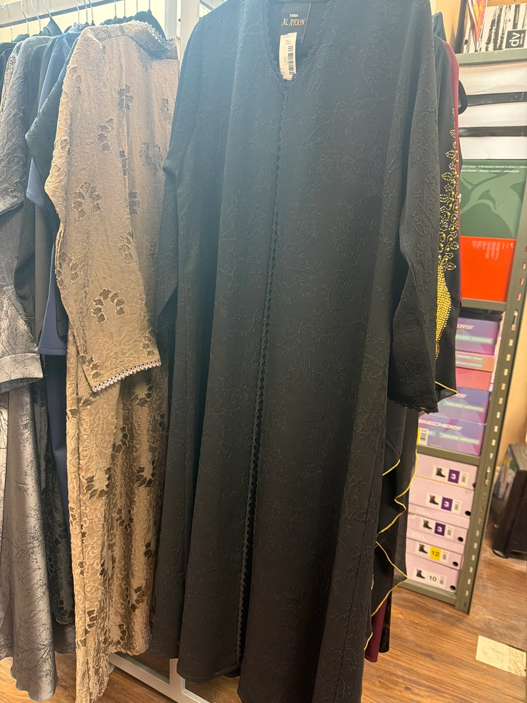AL AYOON  Black Embroidered Abaya Dress - photo 3