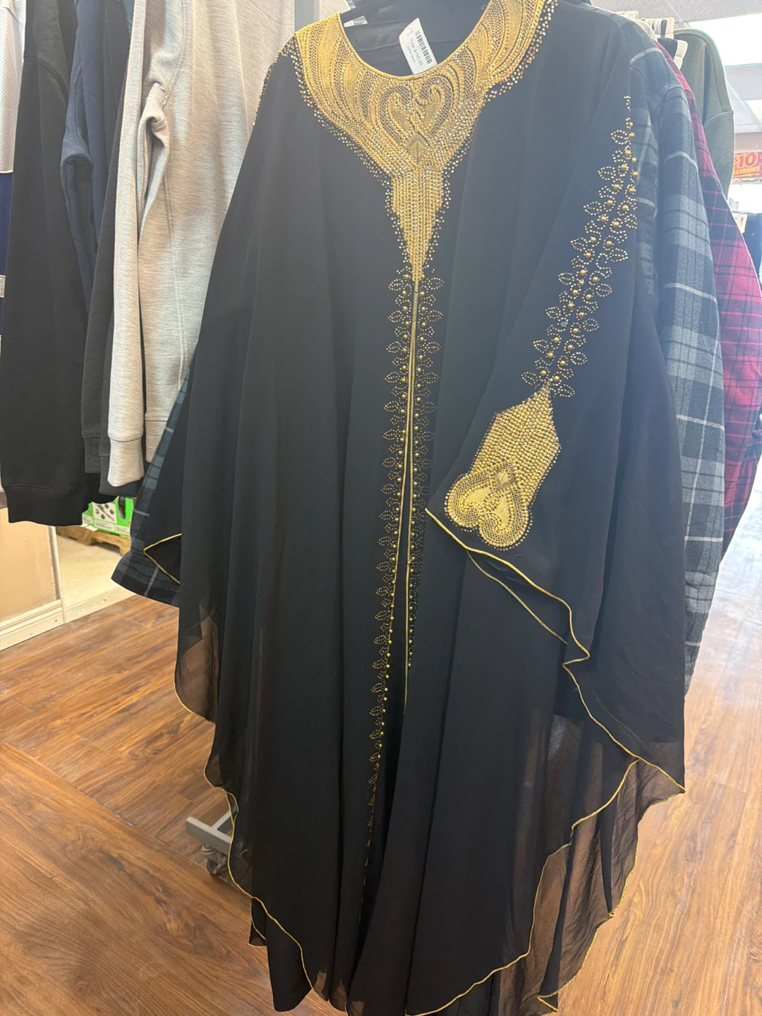 Black Abaya with Gold Embellishments