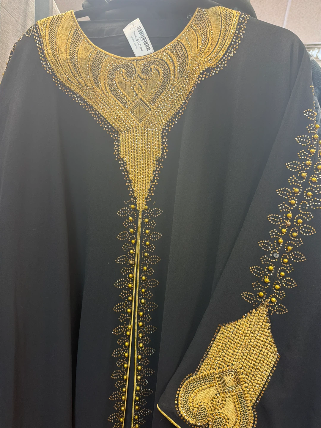 Black Abaya with Gold Embellishments - photo 2