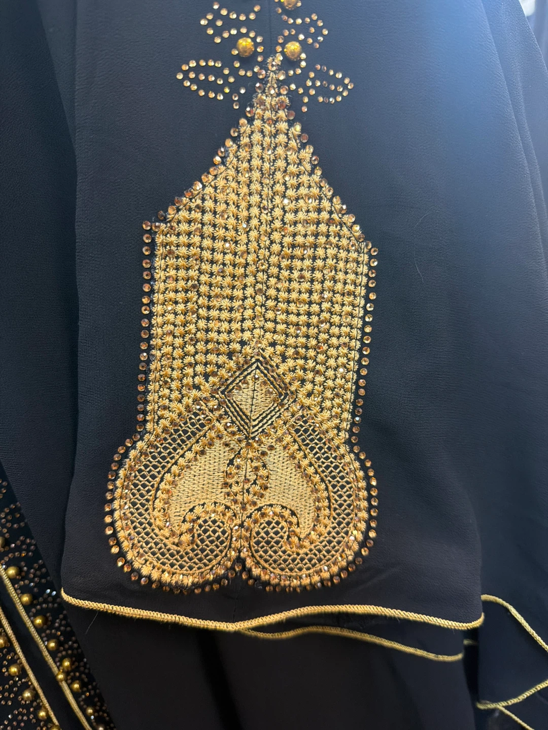 Black Abaya with Gold Embellishments - photo 4