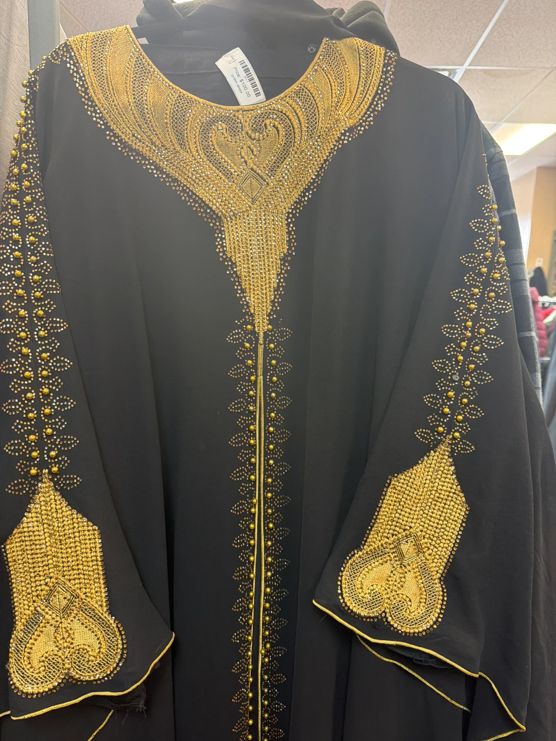 Black Abaya with Gold Embellishments - photo 3