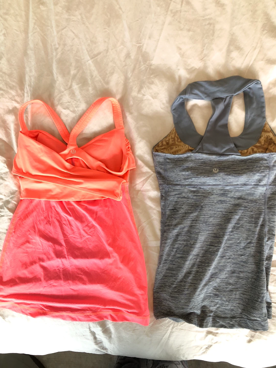 Lululemon Tank Tops - Orange & Grey Striped