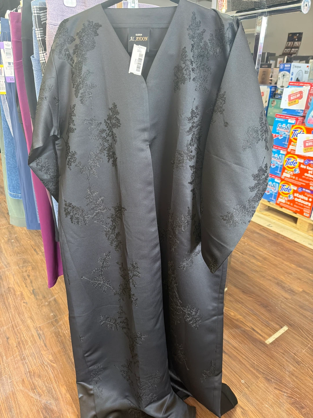AL Ayoon  Black Embroidered Kaftan Dress