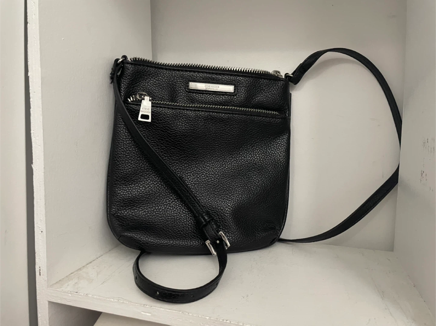 Steve Madden Black Leather Crossbody Bag