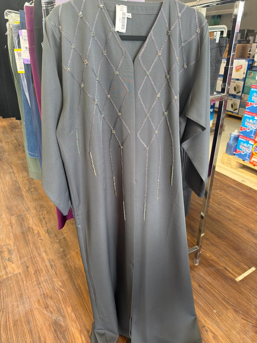 Grey Embellished Abaya