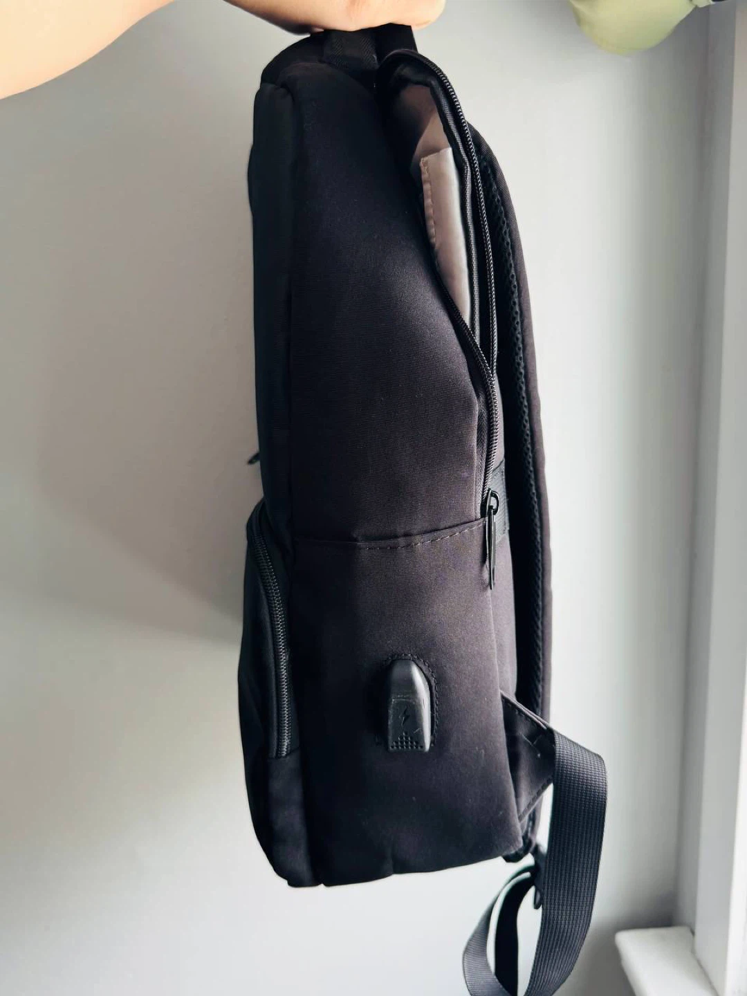 Black Backpack with USB Port - photo 2