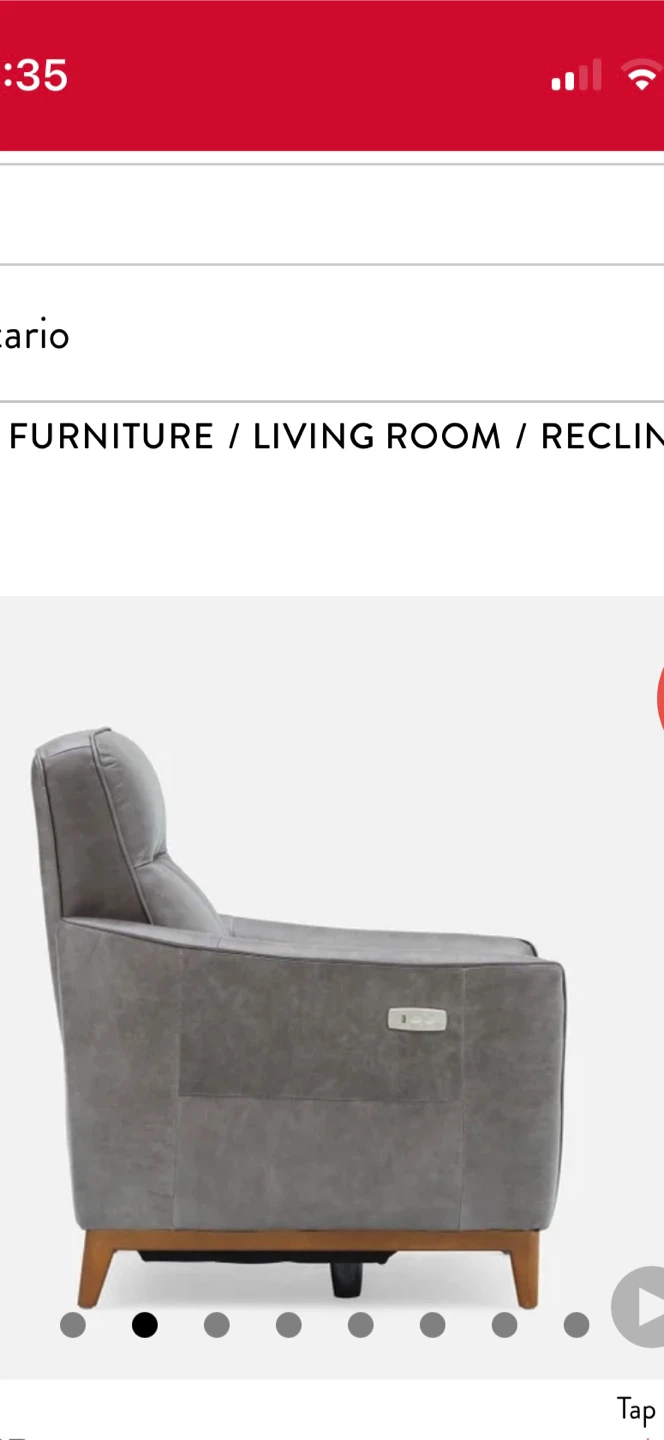 Modern Grey Leather Power Reclining Armchair with USB Port - photo 2