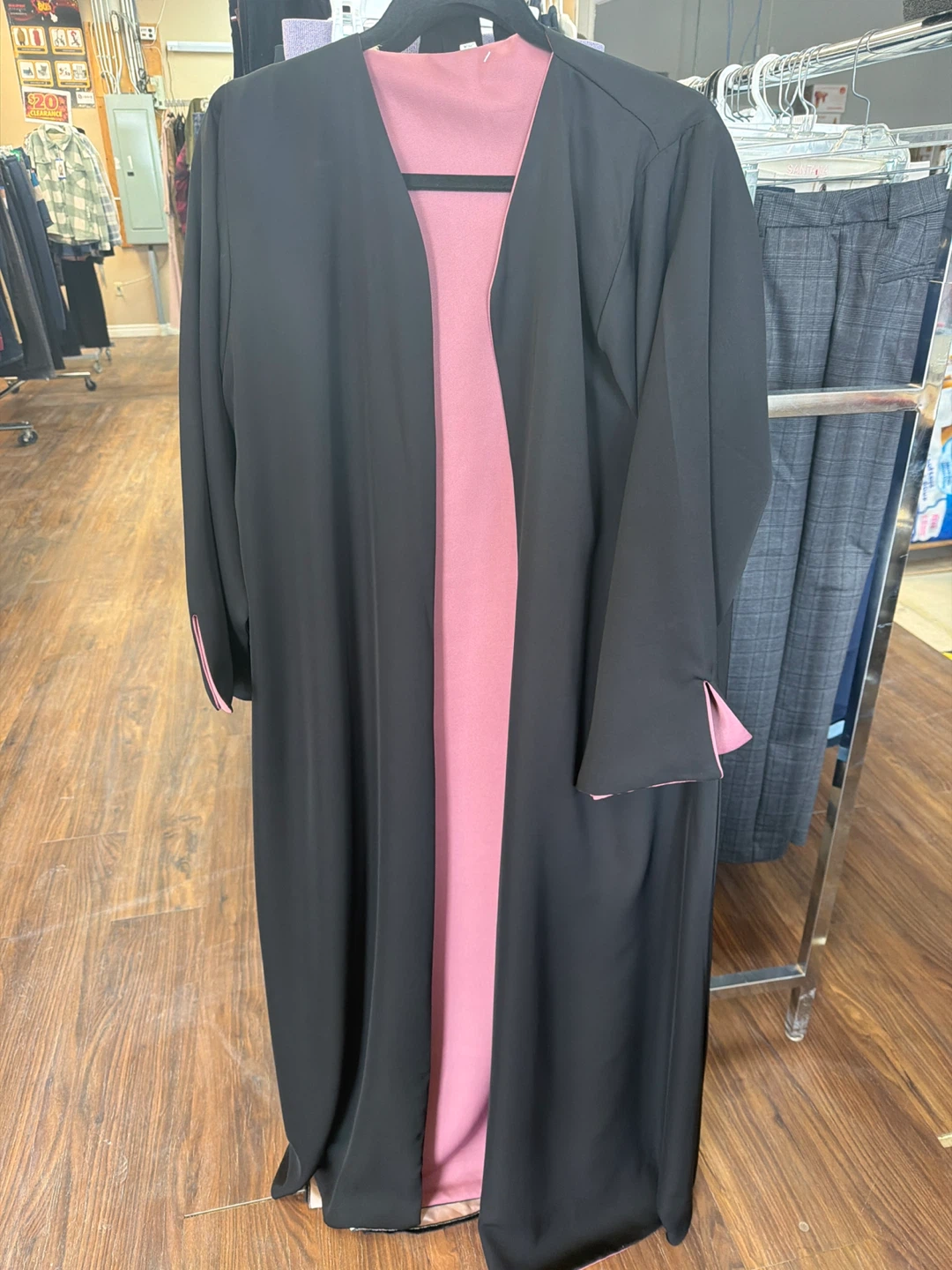 Women's Abaya Kimono Cardigan - Black and Dusty Rose - photo 2