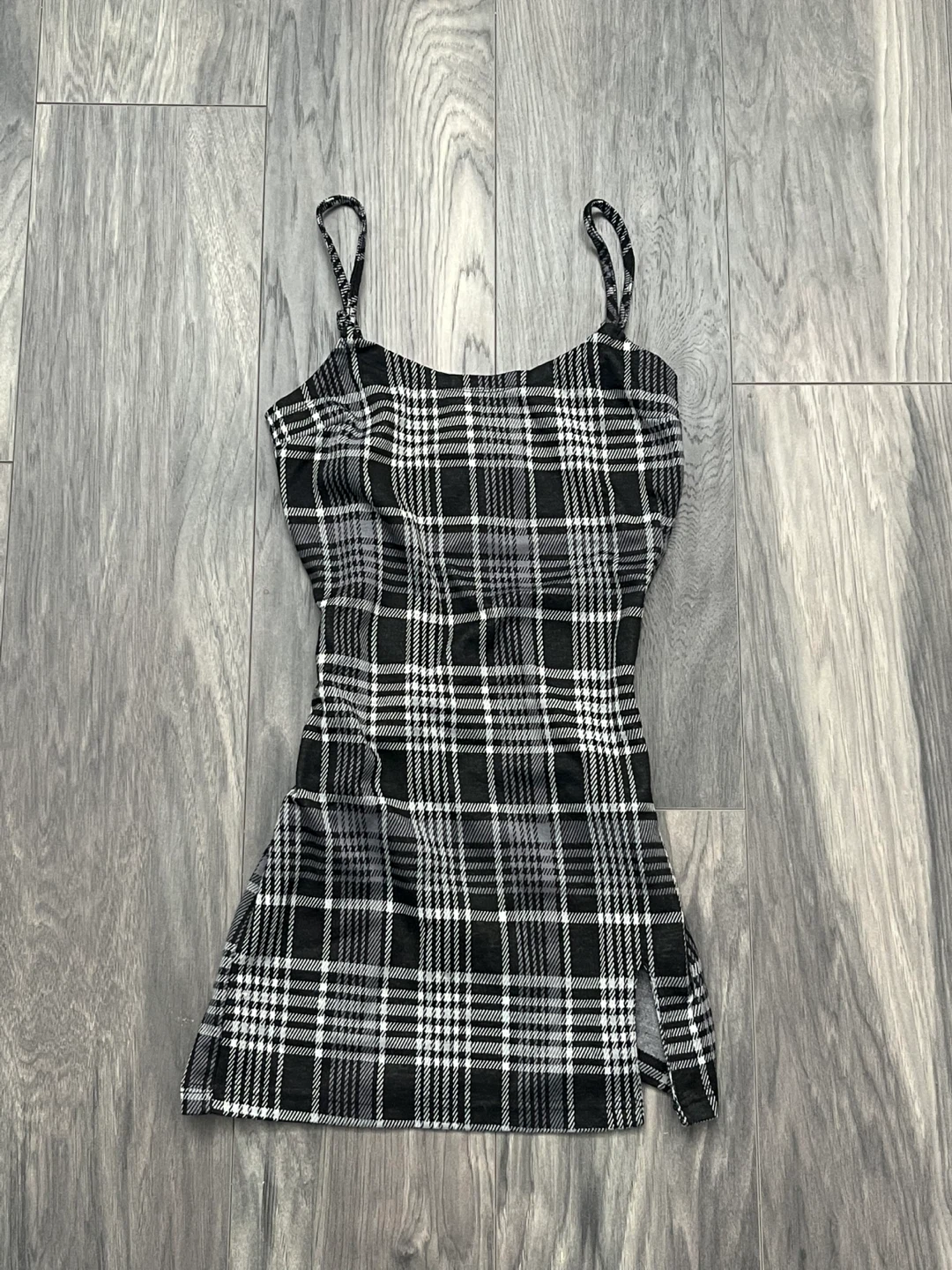 Black Plaid Mini Dress | Women