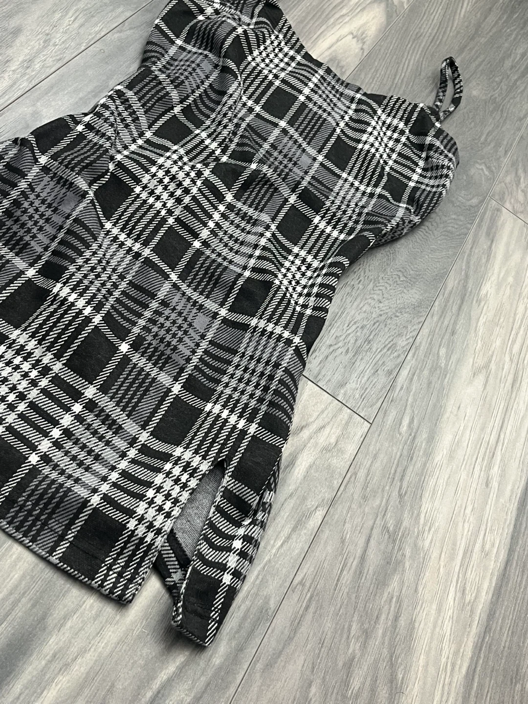 Black Plaid Mini Dress | Women - photo 3