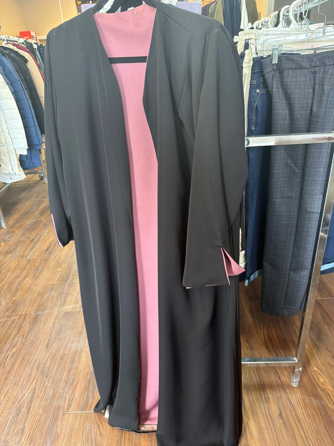 Women's Abaya Kimono Cardigan - Black and Dusty Rose - photo 3