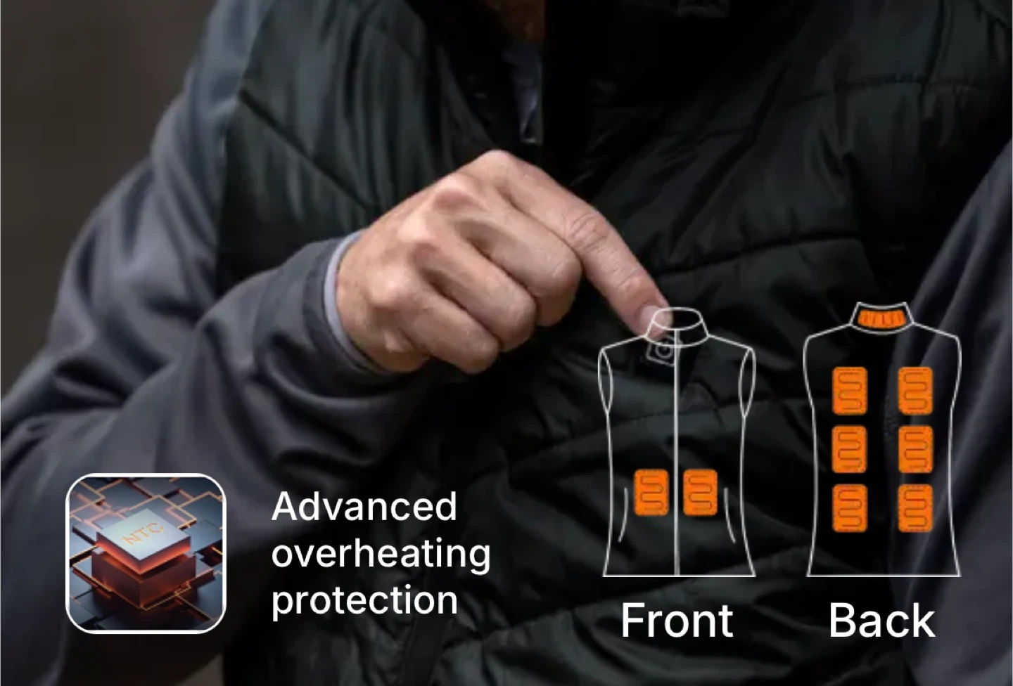 COREHANCE smart heated vest with battery pack-3 heat levels - photo 3