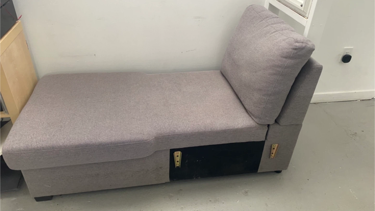 Grey Chaise Lounge with Storage - photo 3