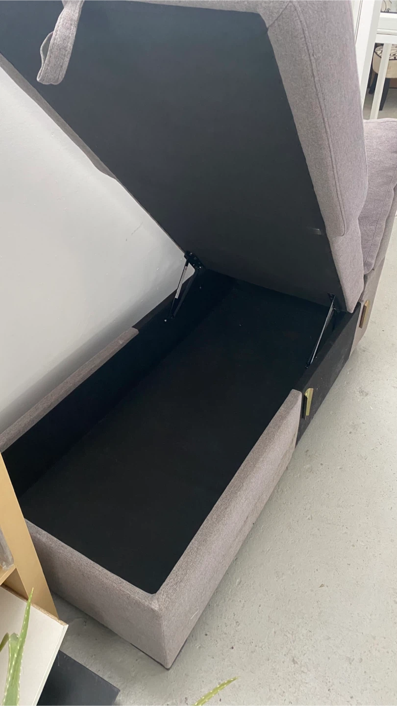 Grey Chaise Lounge with Storage - photo 4