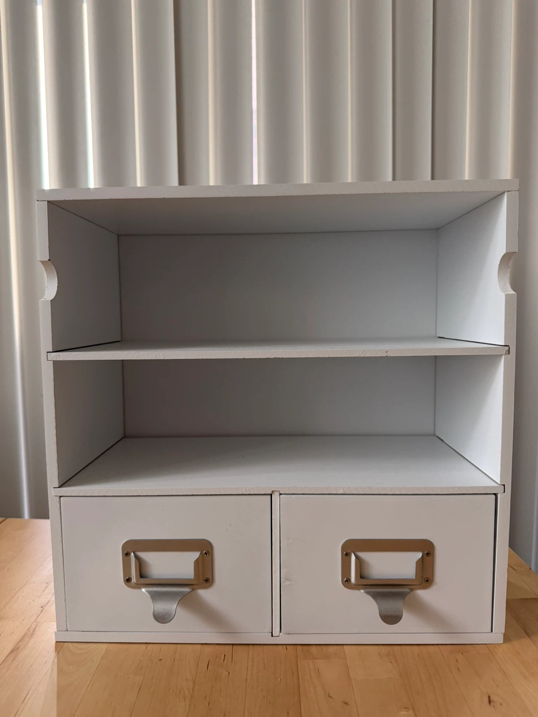 White 2-Drawer Organizer Shelf