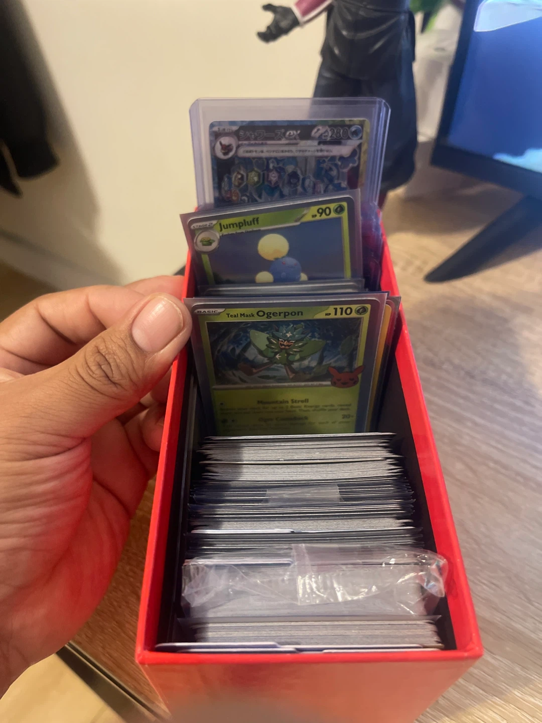 Red Card Storage Box with Assorted Trading Cards - photo 3
