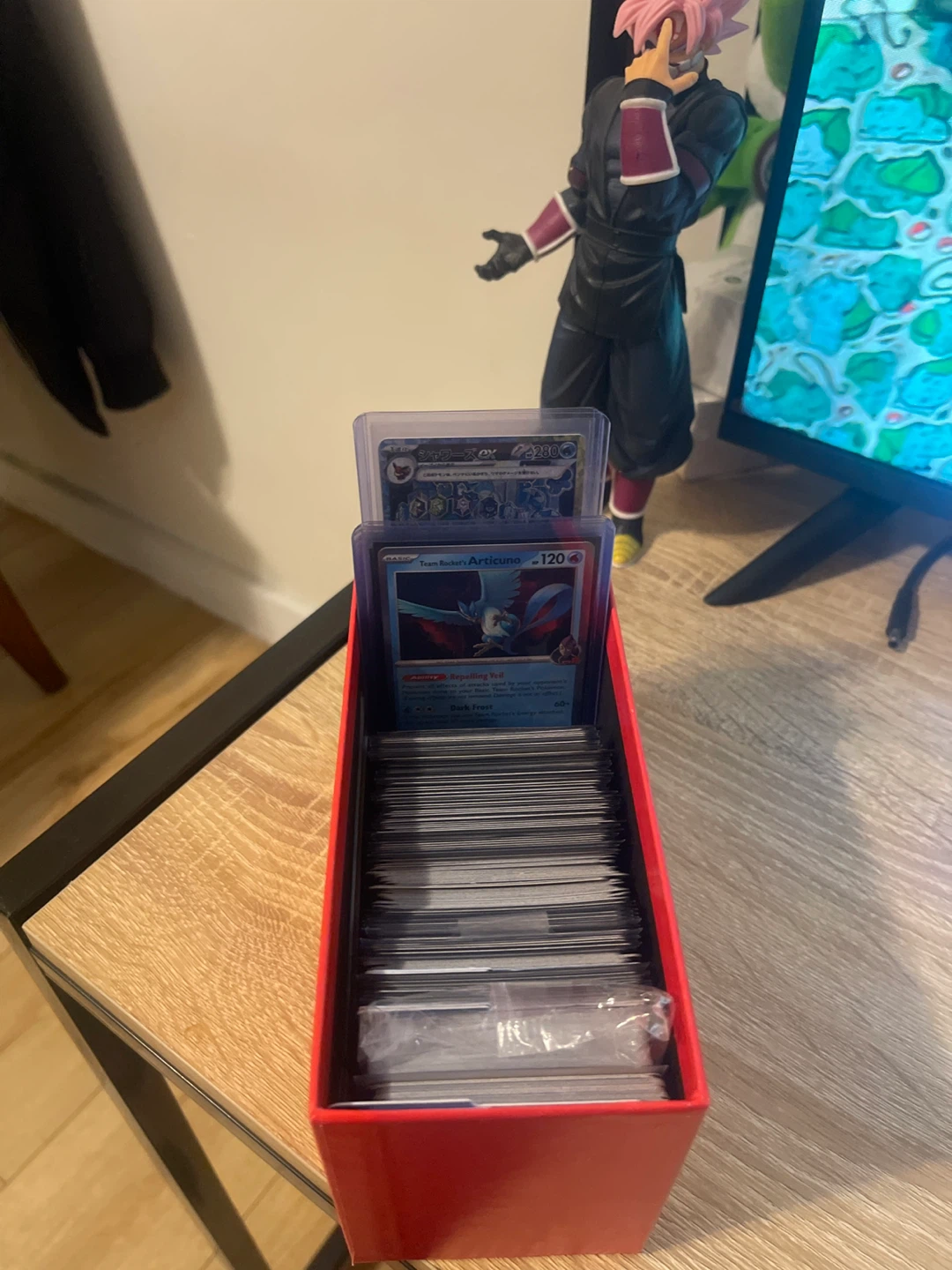 Red Card Storage Box with Assorted Trading Cards - photo 2