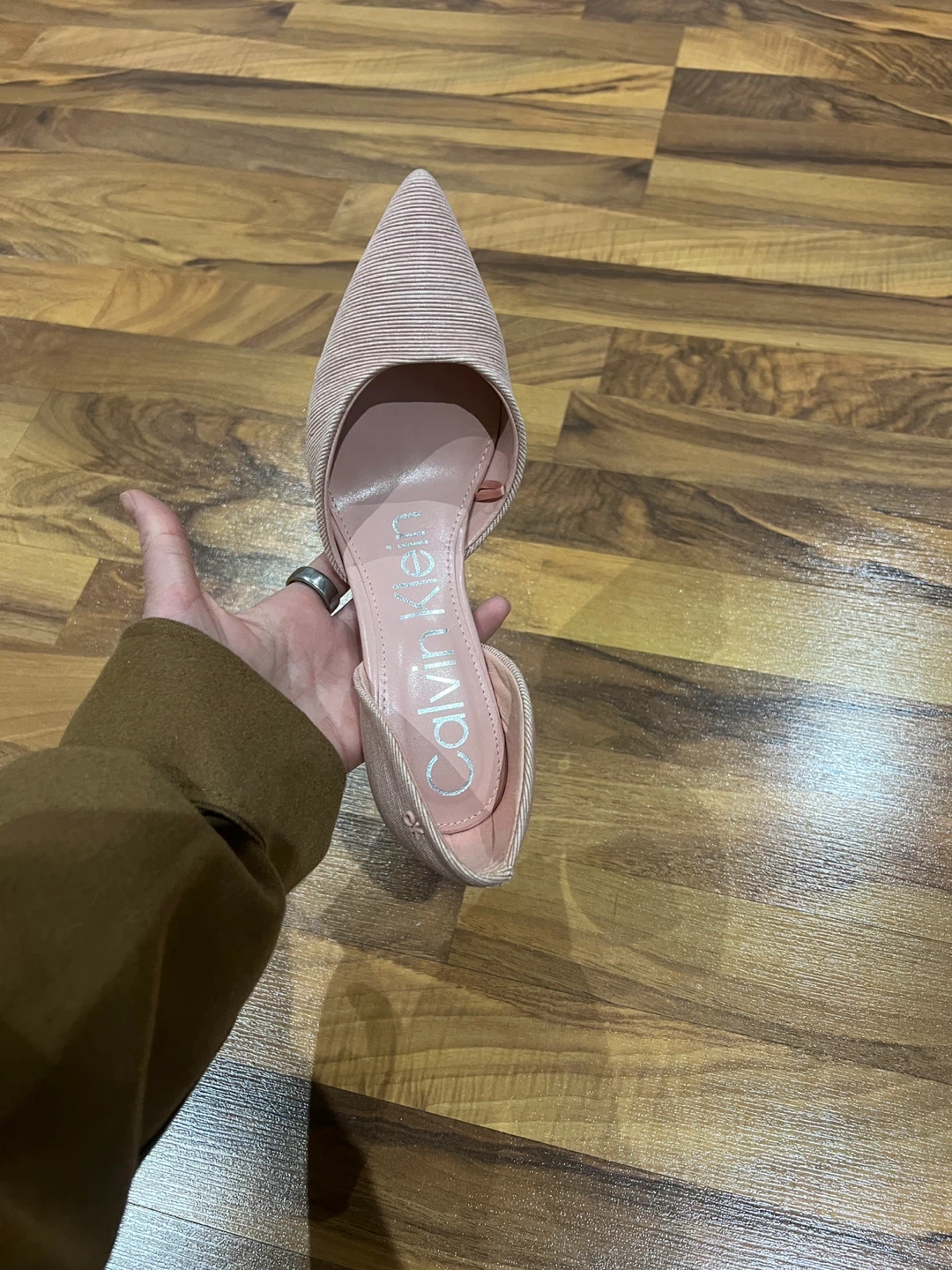 Calvin Klein Pink Striped D'Orsay Heels - photo 5
