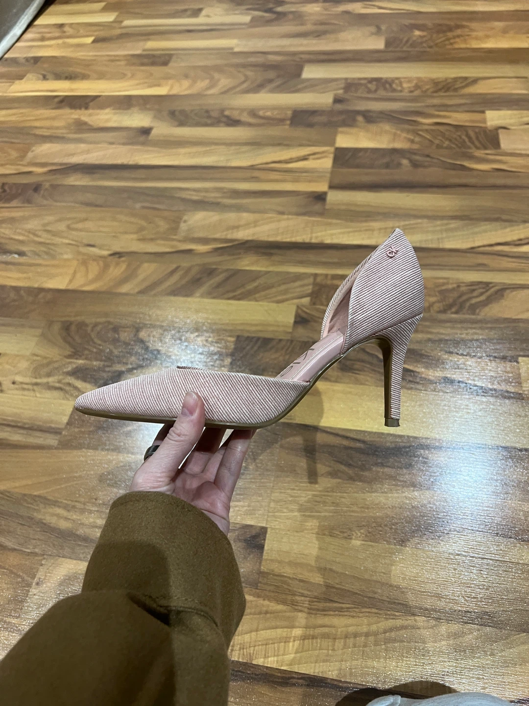 Calvin Klein Pink Striped D'Orsay Heels